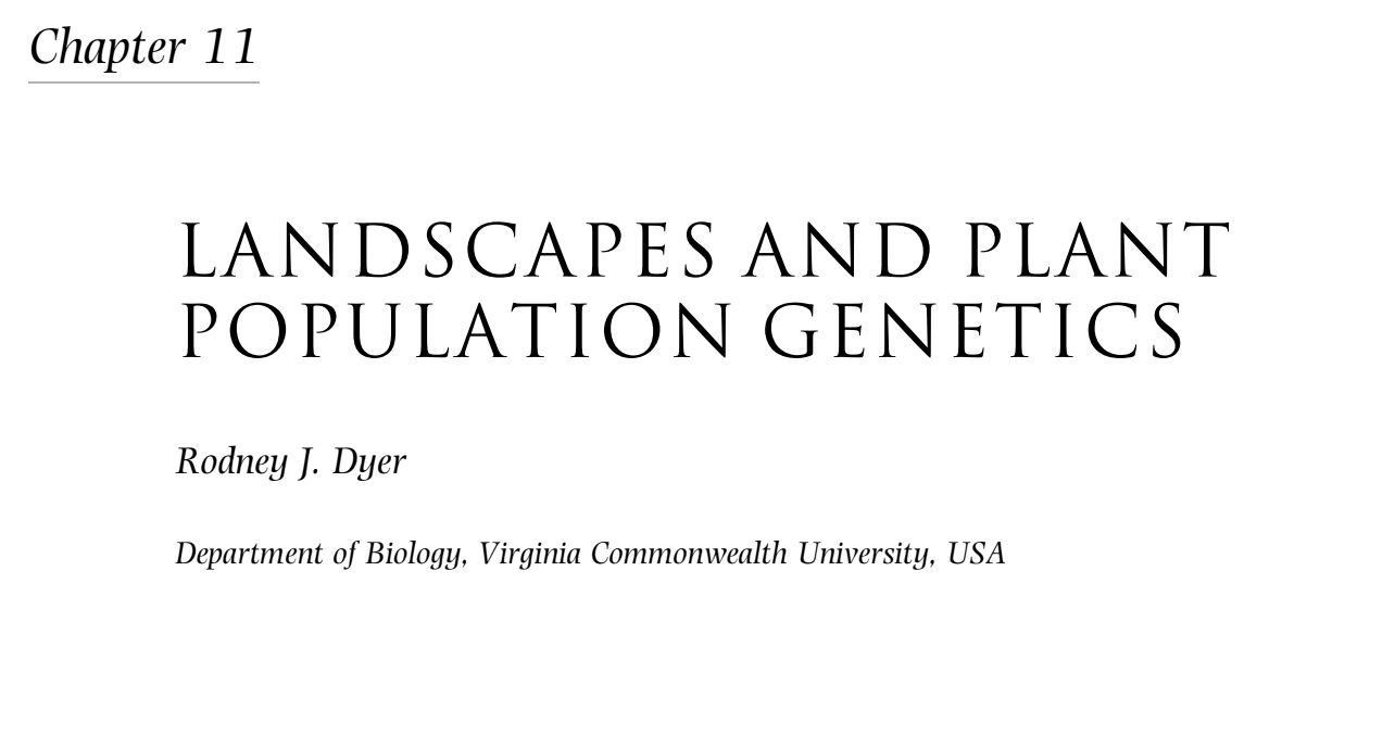 Landscapes and Plant Population Genetics